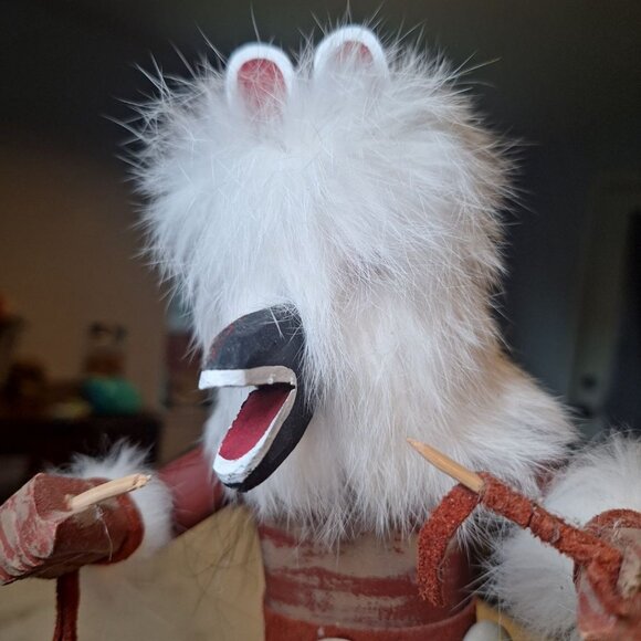 Kachina Doll Bear Mask BYLD Vintage Native American God Legend Folk Art Shell - Picture 6 of 15